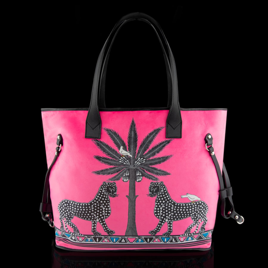 Velvet Tote Gattopardo Pink